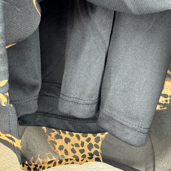 Her Destiny Leopard Print Flowy Wide Leg Pants Size L Elastic Waist Pockets - Picture 5 of 8